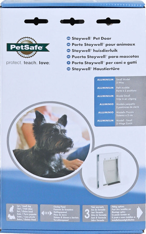 Petsafe aluminium kattendeur 600/S, wit/transparant.