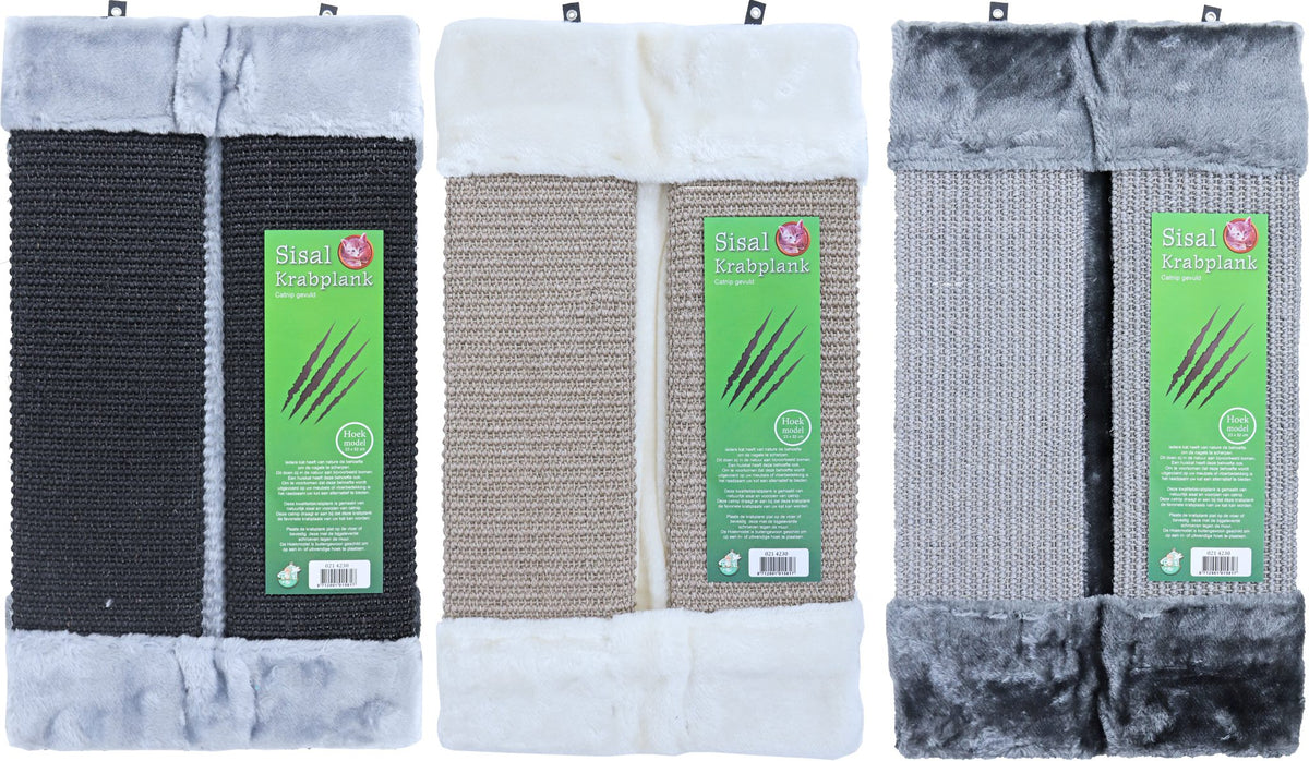 Boon krabplank sisal hoekmodel met pluche en sisal, 23×52 cm.