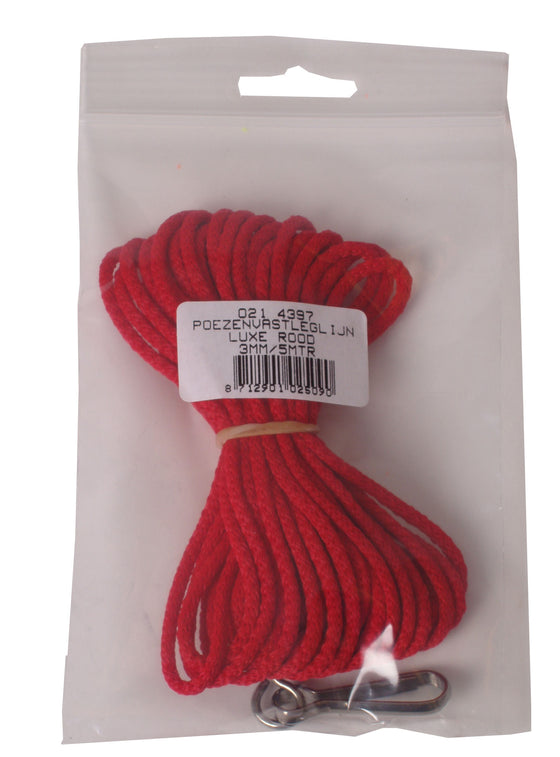 Boon poezenvastleglijn luxe rood, 3 mm/5 meter.