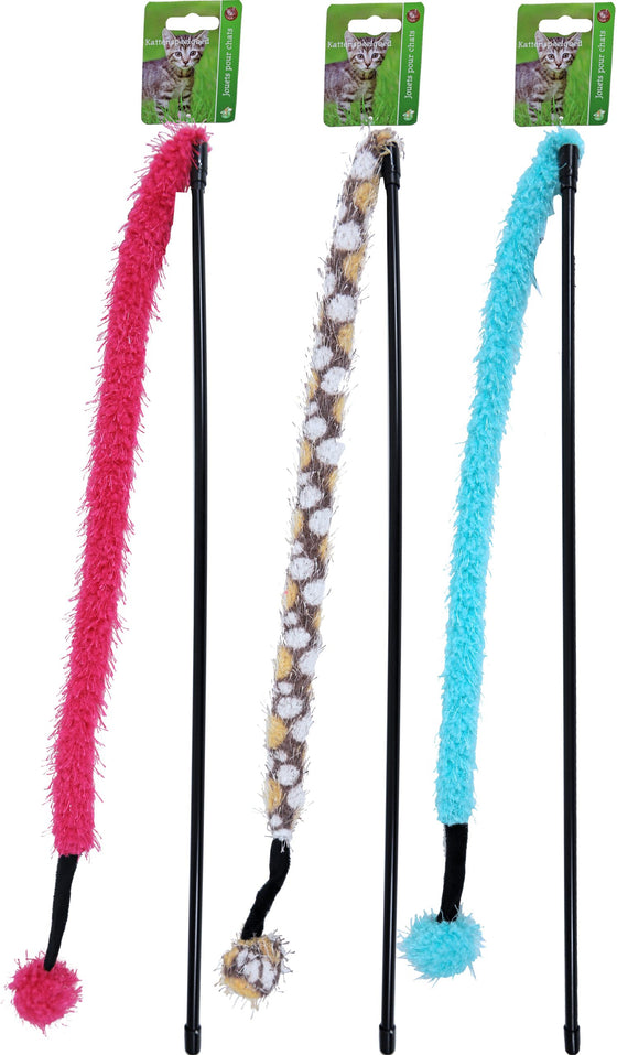 Boon kattenspeelgoed hengel met furry tail en pluche bal.