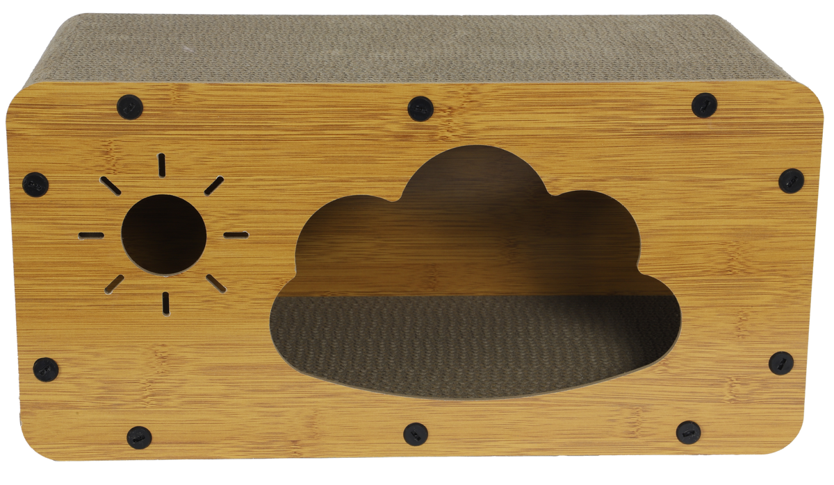 Boon krabhuisje karton + hout 47x24x24cm