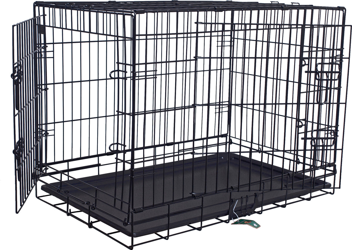 Boon draadkooi 2-deurs premium zwart met plastic lade, 106x69x79 cm.