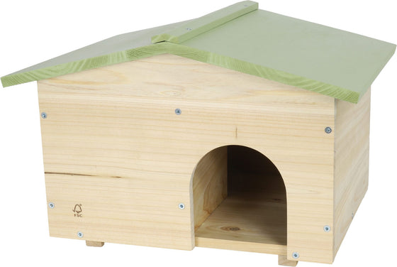 Boon egelhuis hout groen dak 40x32x26cm