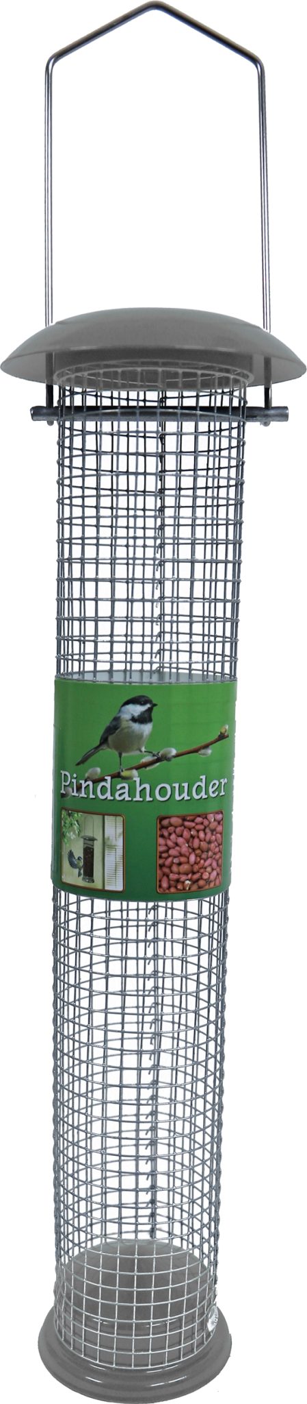 Boon pindahouder metaal zilverkleur, 37x Ø 10 cm.