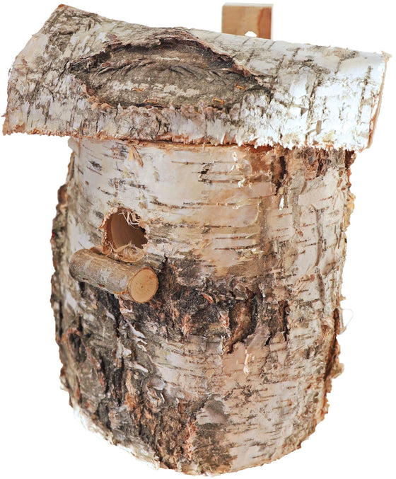 Mezenkast berken met berken dak, hangbaar.