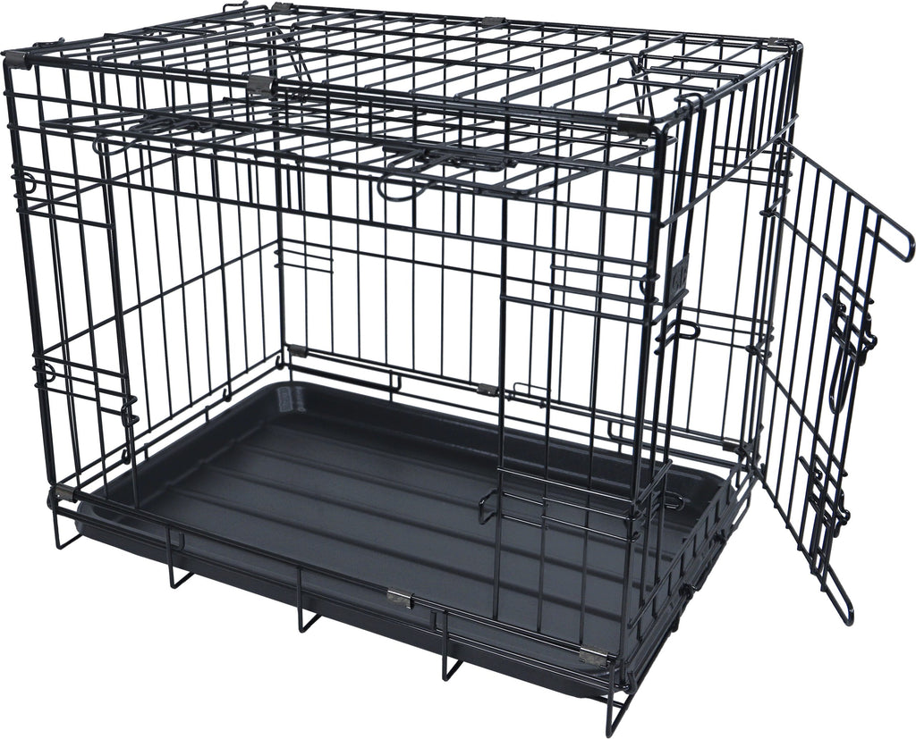 Boon draadkooi met deur en schuifdeur zwart, 61x43x48 cm. – afbeelding 3