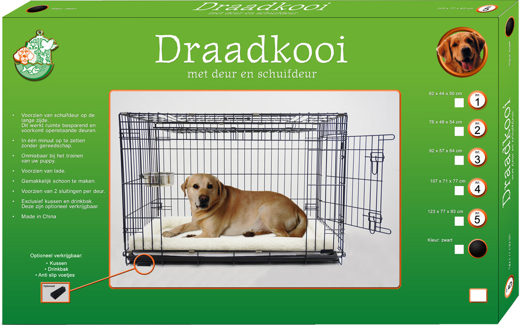 Boon draadkooi met deur en schuifdeur zwart, 91x56x63 cm. – afbeelding 3