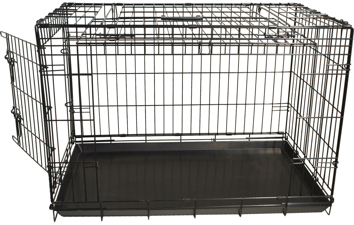 Boon draadkooi met deur en schuifdeur zwart, 91x56x63 cm.