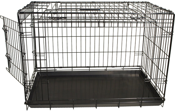 Boon draadkooi met deur en schuifdeur zwart, 91x56x63 cm.
