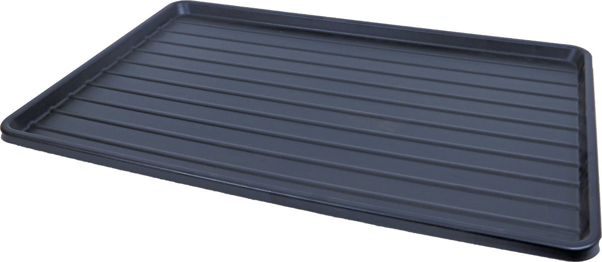 Plastic lade voor draadkooi met deur en schuifdeur nr. 4, zwart.