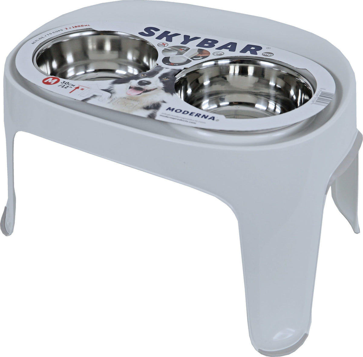 Moderna voederstandaard dubbel ‘Skybar’, medium.