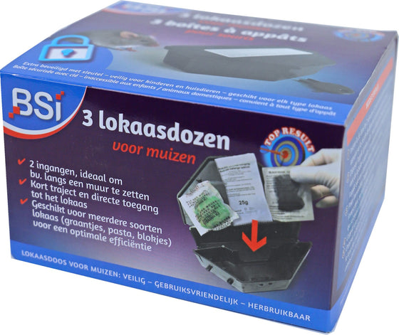 BSI 3x lokaasdoos voor muizen.