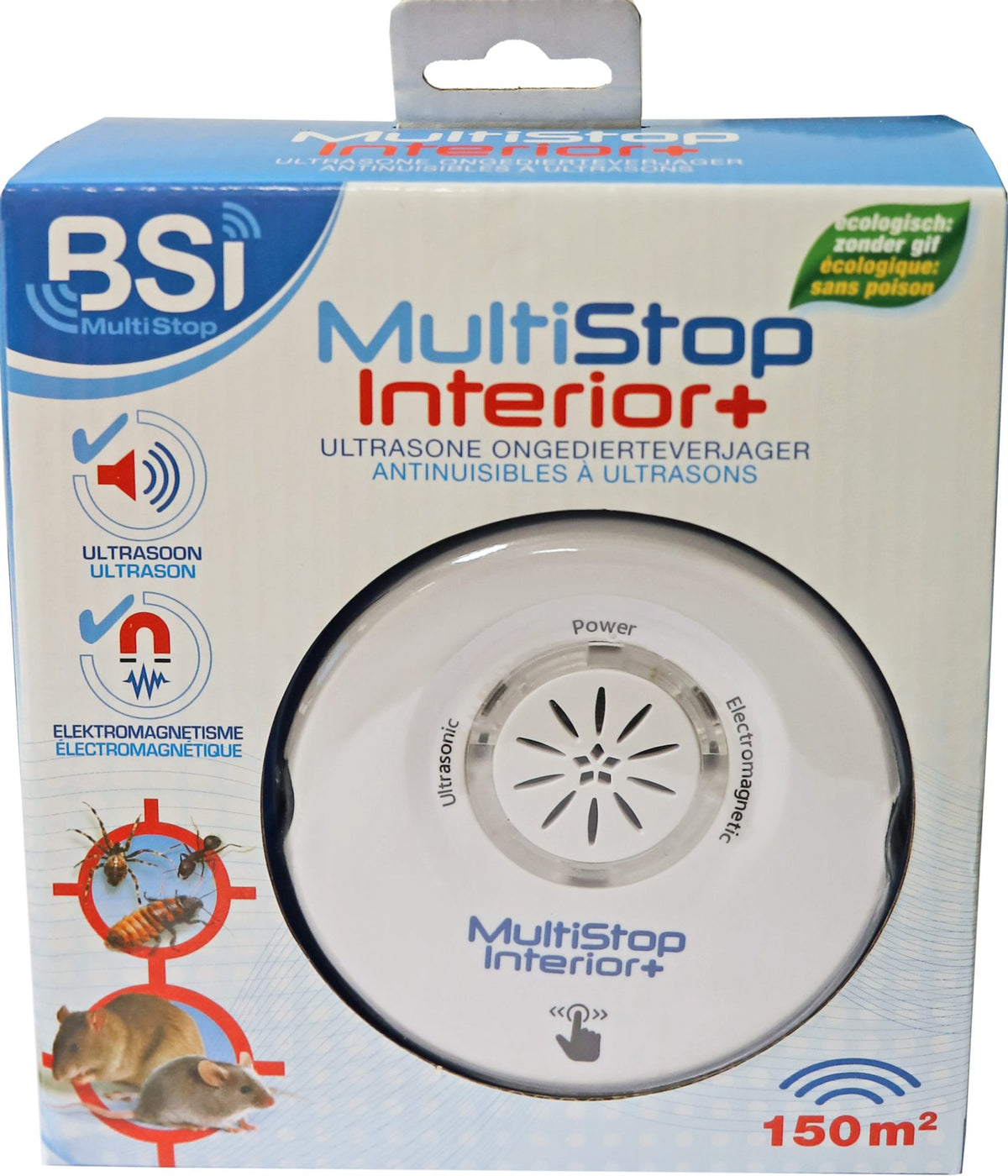 BSI Multi Stop Interior+ ultrasone muisverjager 2in1.