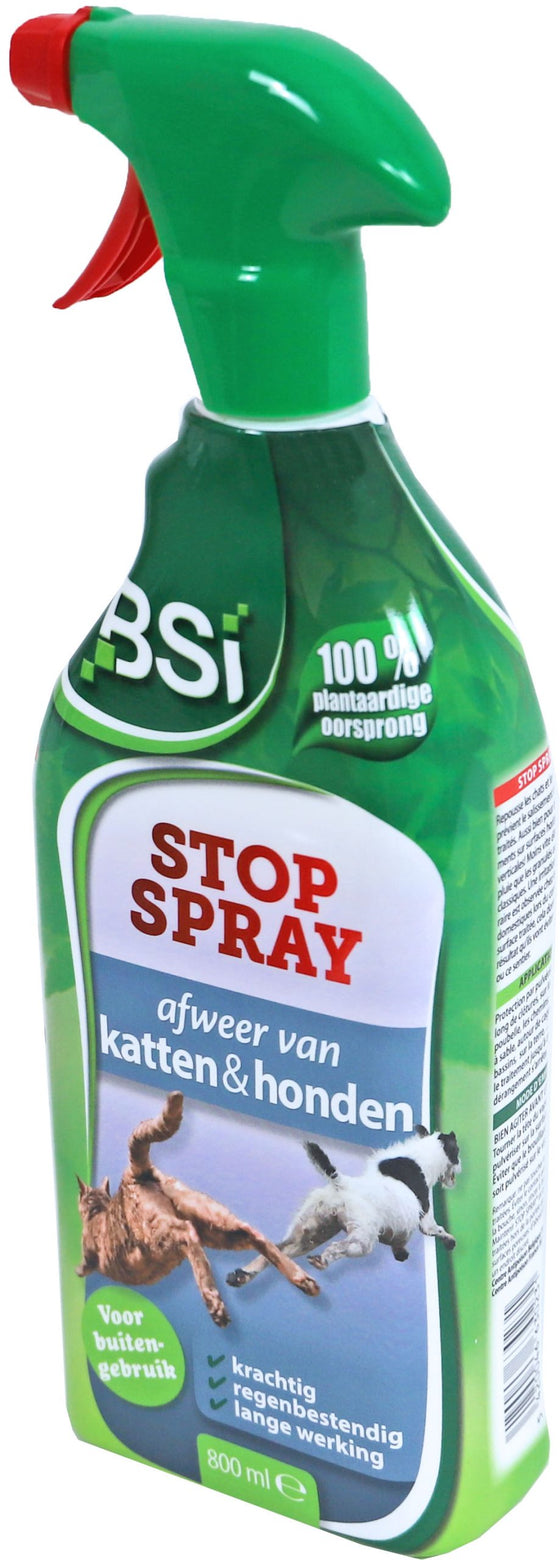 BSI stop spray outdoor afweer van katten & honden, 800 ml.