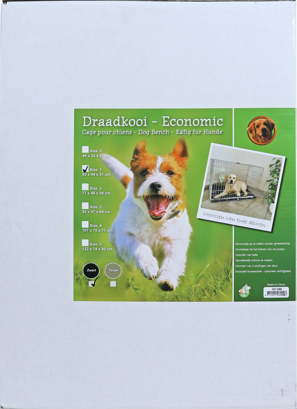 Boon draadkooi 2-deurs economic zwart nr. 1, 63x44x51 cm. – afbeelding 5