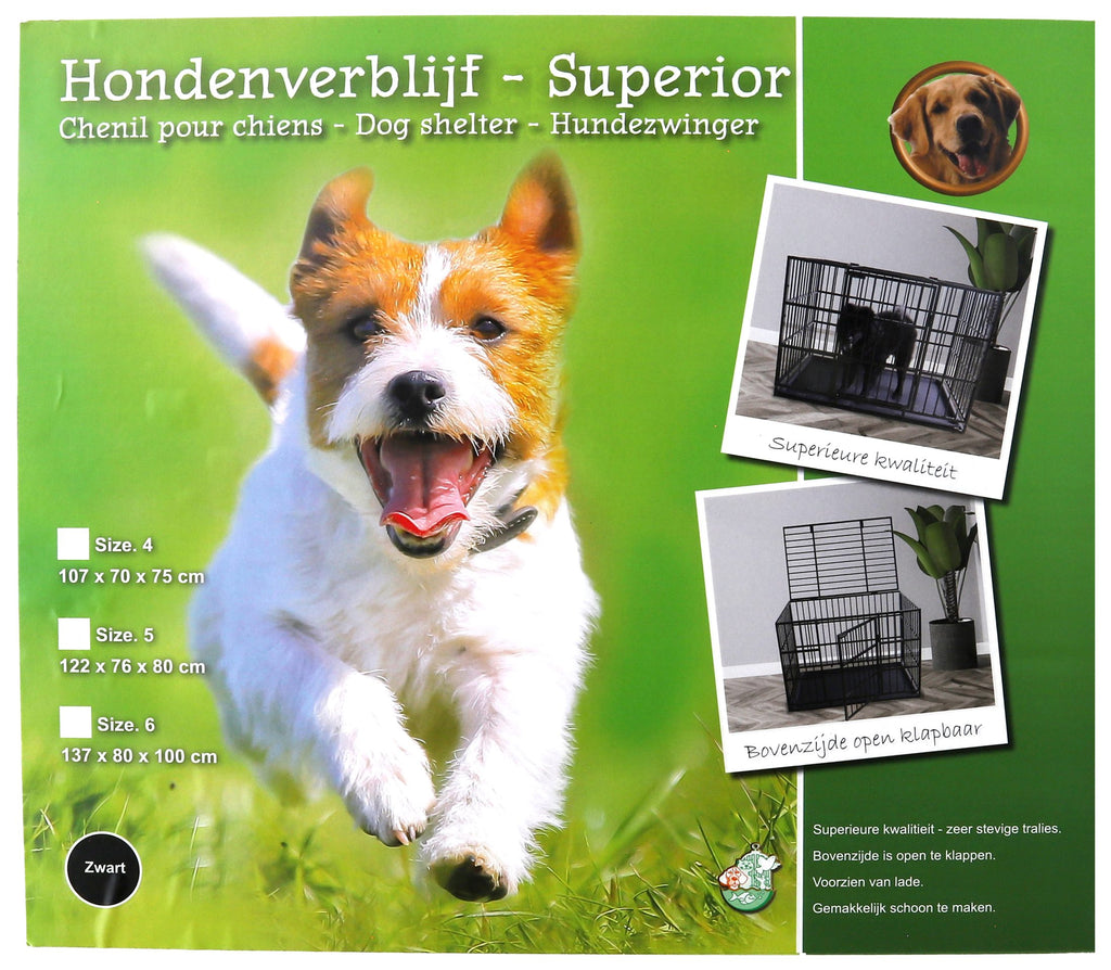 Boon hondenverblijf superior zwart 107x70x75cm – afbeelding 3
