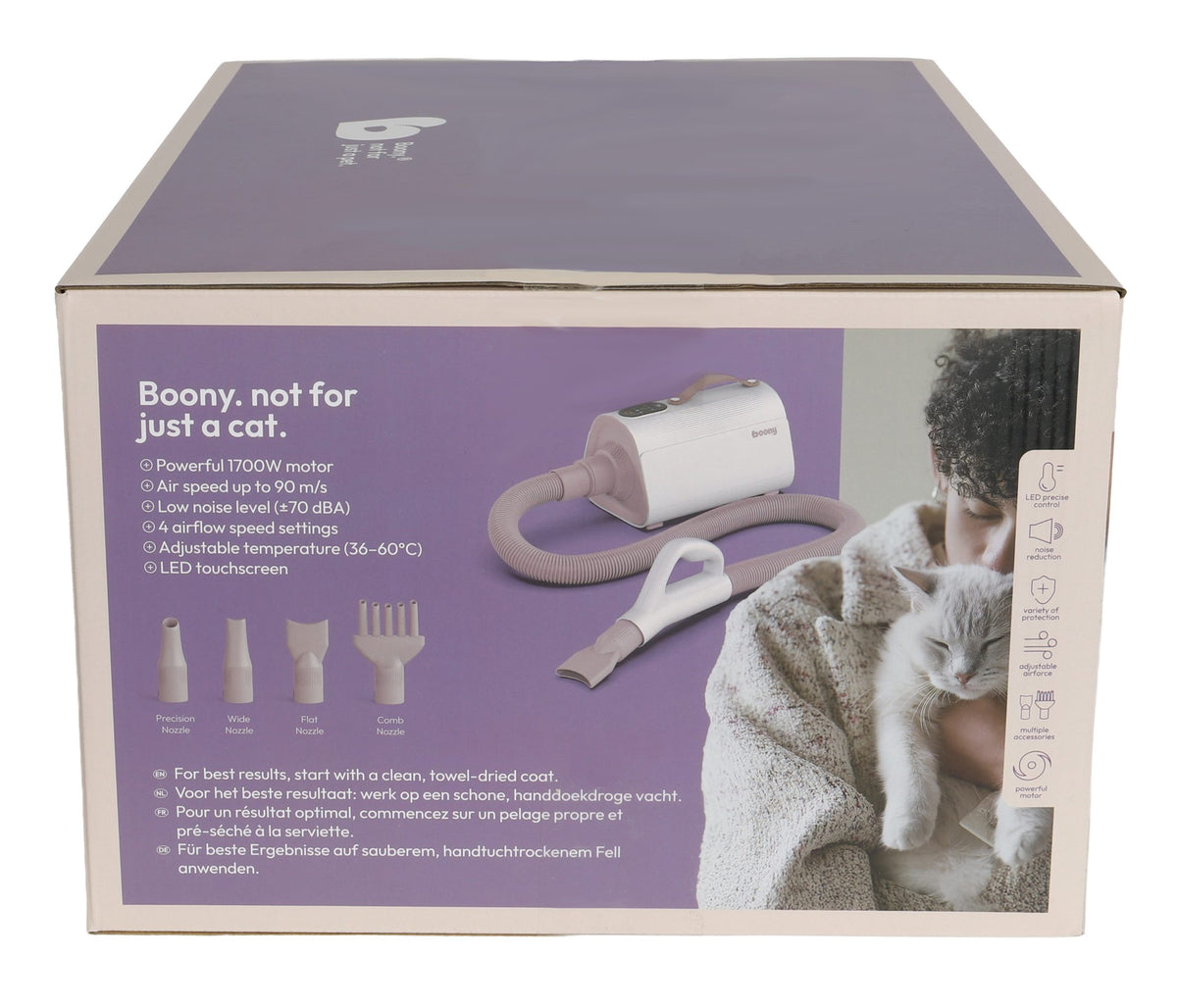 Boony Furcontrol air huisdierenfohn + 4 nozzle