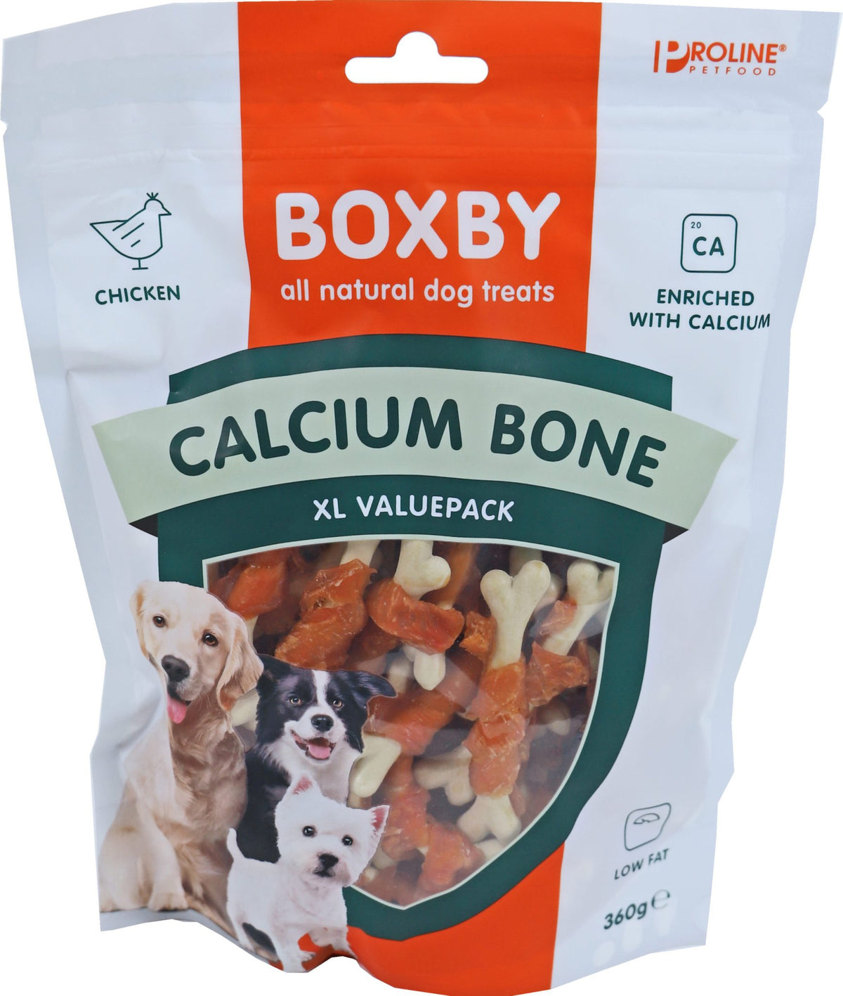 Proline Boxby calcium bone XL valuepack, 360 gram.