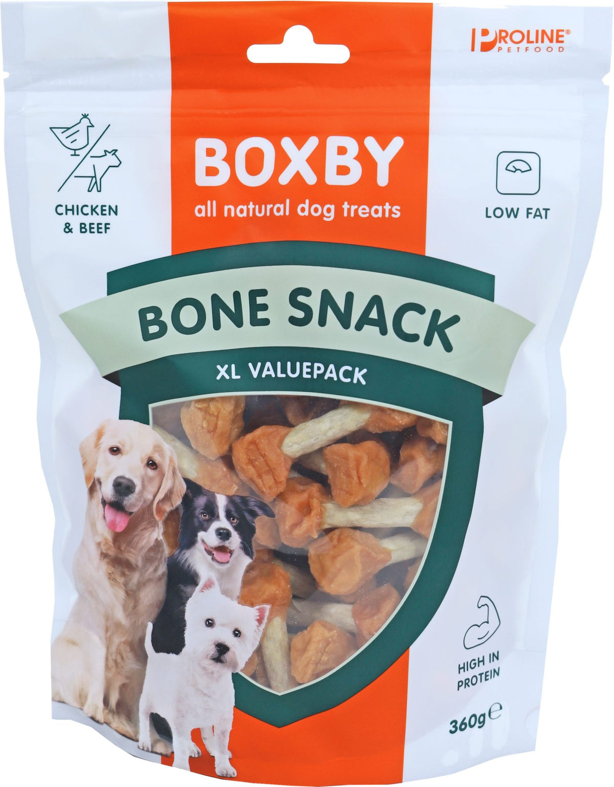 Proline Boxby bone snack valuepack, 360 gram.