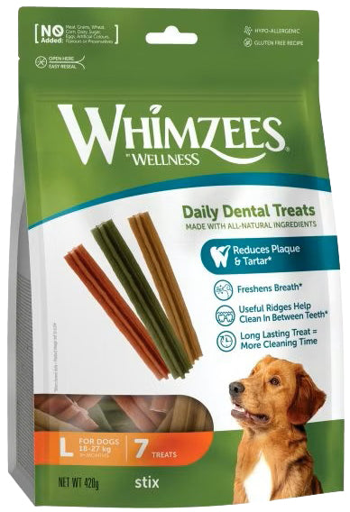 Whimzees stix assorti large, 7 stuks in valuebag.