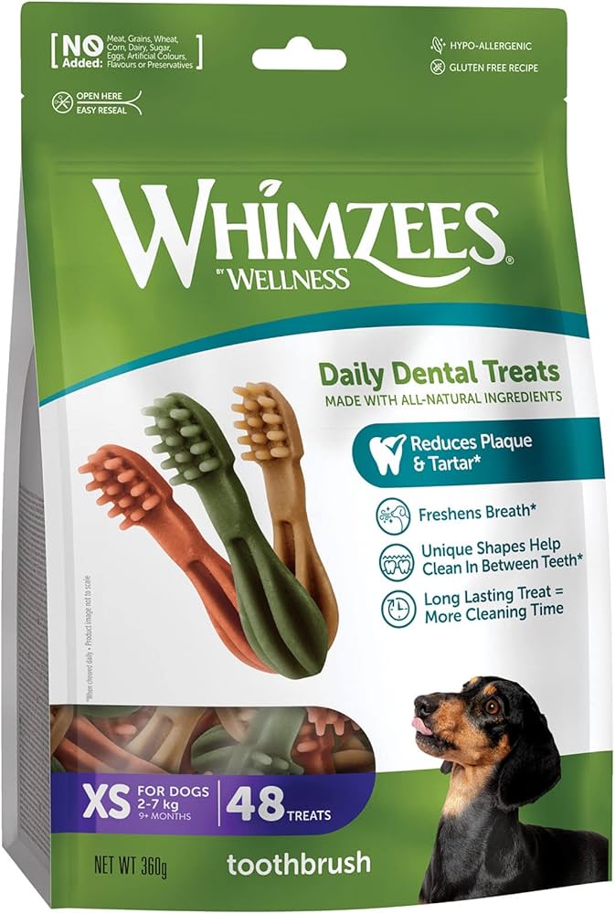 Whimzees toothbrush assorti X-small, 48 stuks in valuebag.