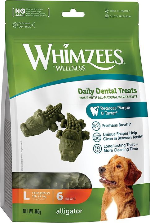 Whimzees alligator assorti large, 6 stuks in valuebag.