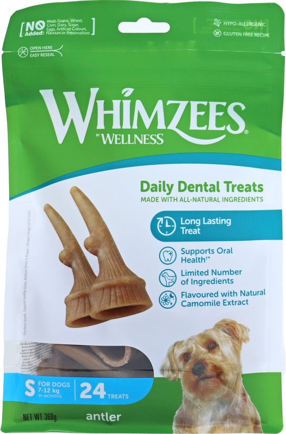Whimzees antler small, 24 stuks in valuebag.