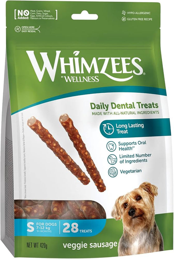 Whimzees veggie sausage small valuebag a 28 stuks