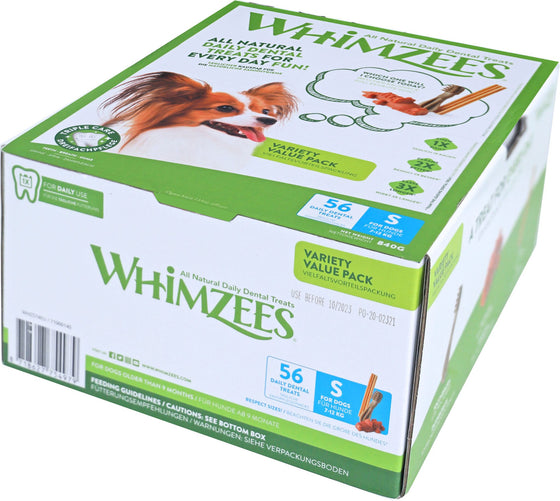 Whimzees variety small, 56 stuks in valuebox.