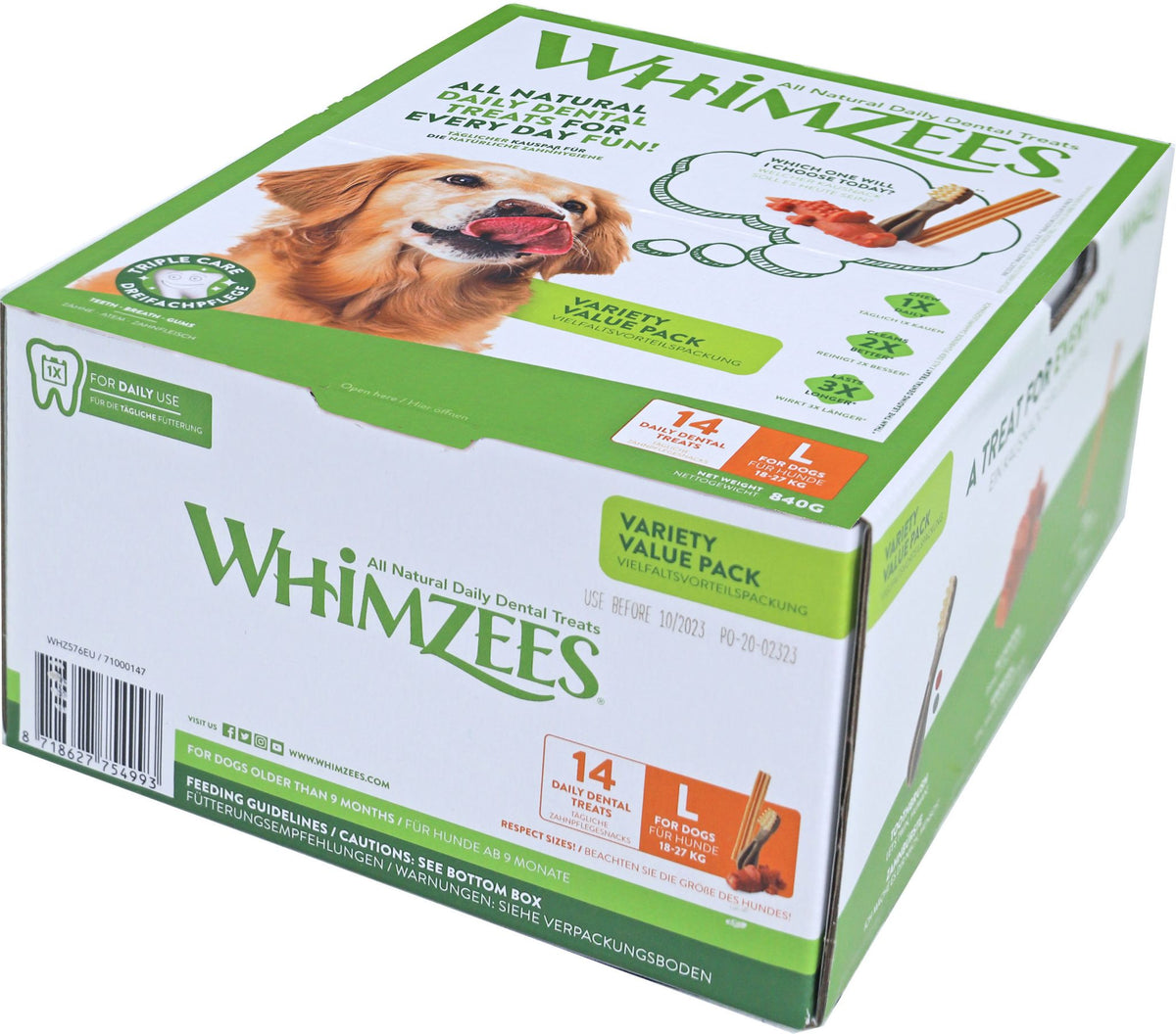 Whimzees variety large, 14 stuks in valuebox.