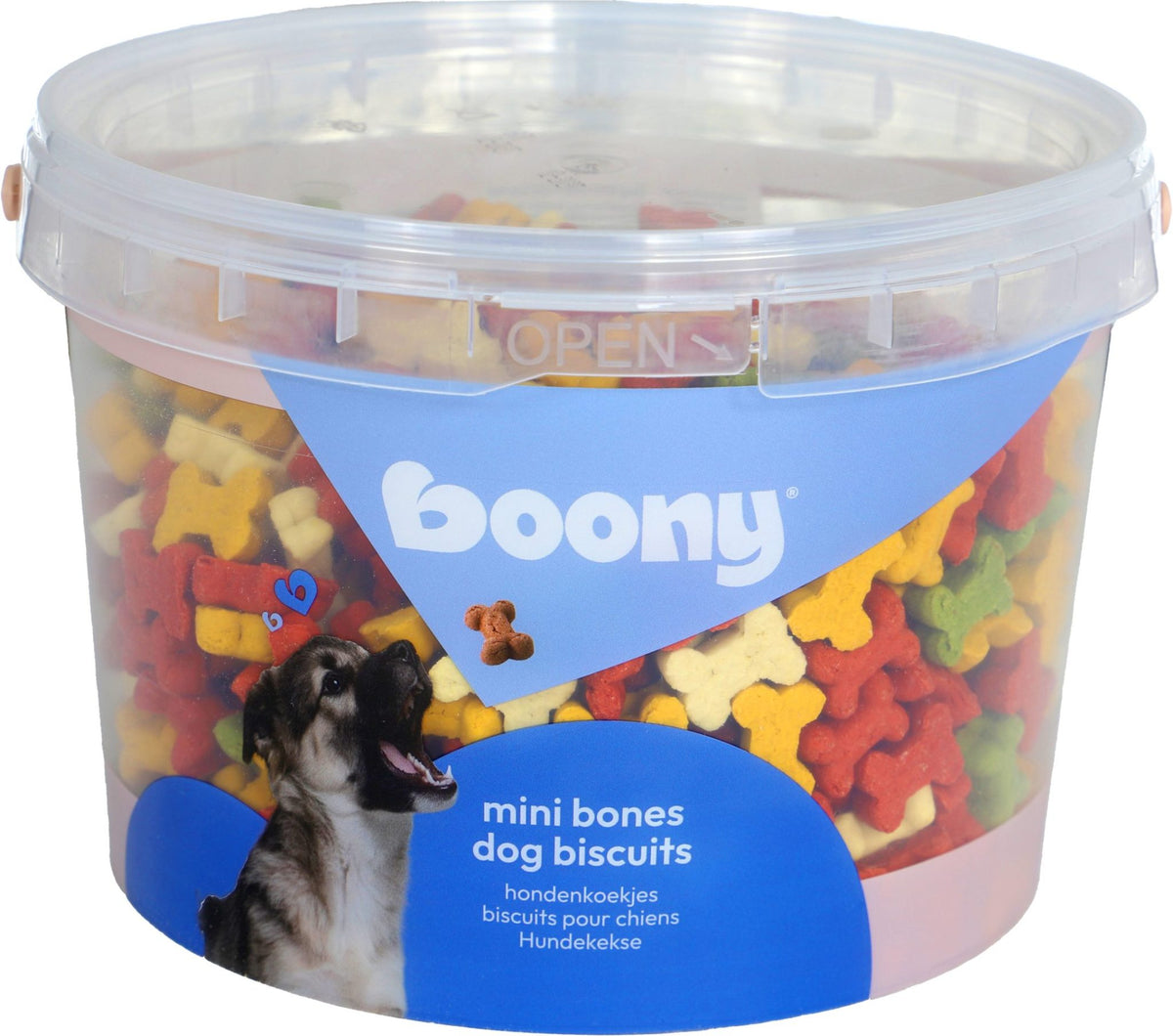 Boony hondenkoek mini bones emmer a 1000 gram