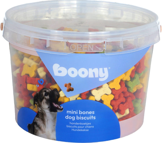 Boony hondenkoek mini bones emmer a 1000 gram