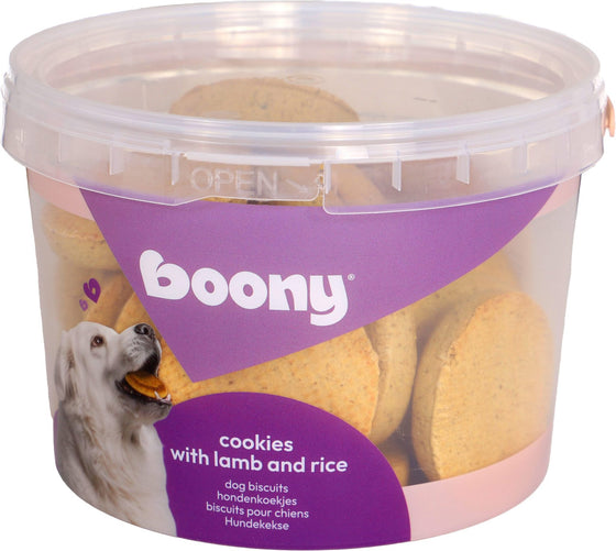 Boony hondenkoek lam/rijst cookies emmer 1000 gram