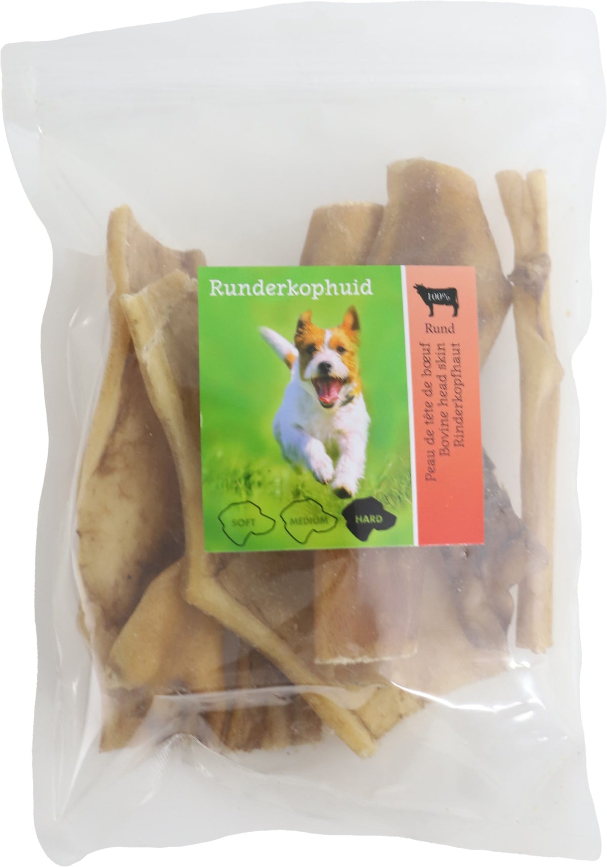 Boon Natuurlijke Snack rund, runderkophuid, zak a 200 gram.