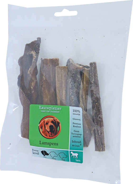 Boon Natuurlijke Snack lam, lamspens, zak a 80 gram.
