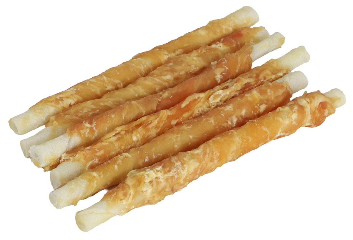 Boon Natuurlijke Snack kip, gedraaide stick met kip 12 cm, zak a 6 stuks.