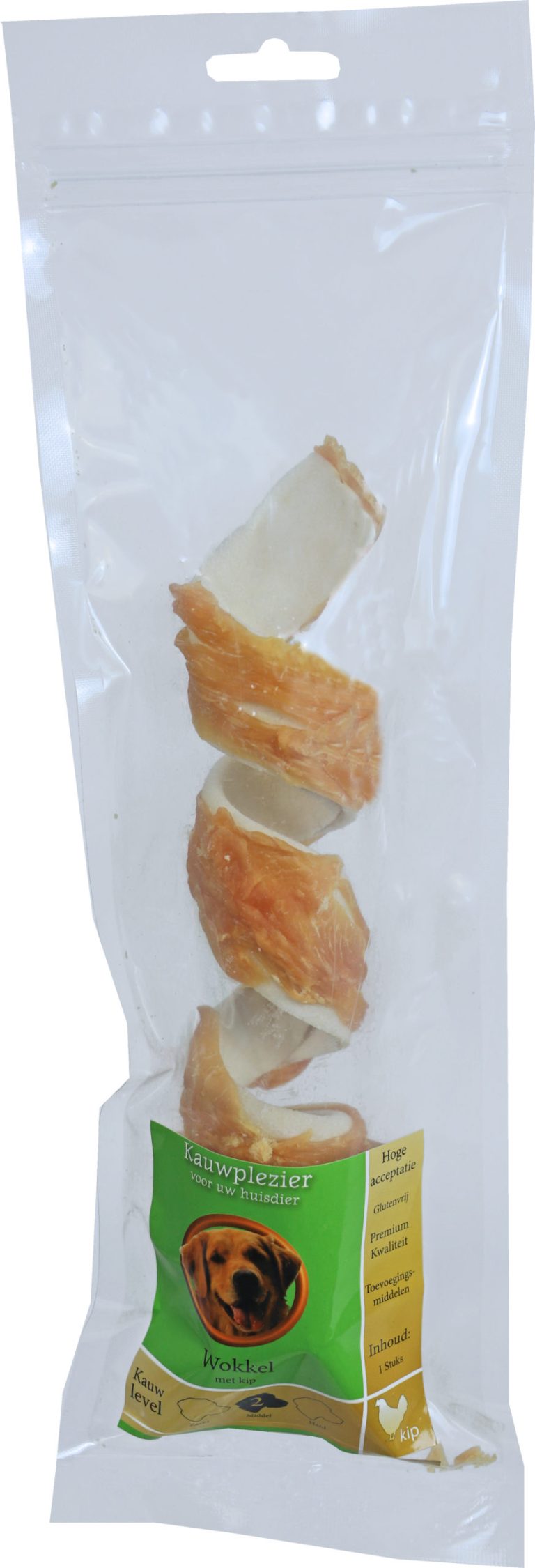 Boon Natuurlijke Snack kip, wokkel met kip 25 cm, zak a 1 stuk.