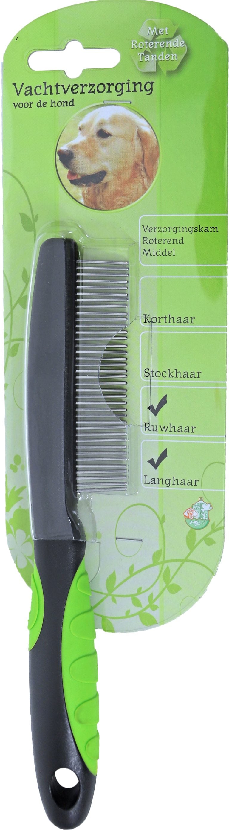 Boon vachtverzorging hond hondenkam roterende tanden, middel.