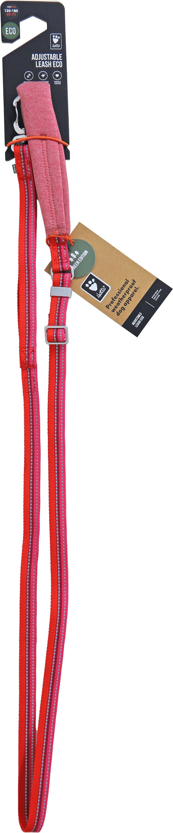 Hurtta Adjustable leash eco rosehip, 2.0/120-180 cm. 934178