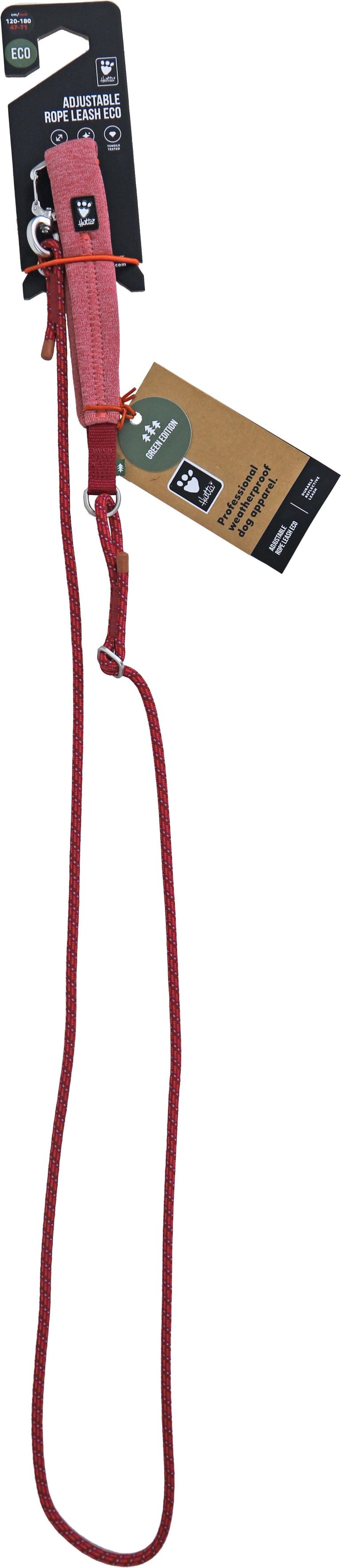 Hurtta Adjustable leash rope eco beetroot, 0.6/120-180 cm. 934199