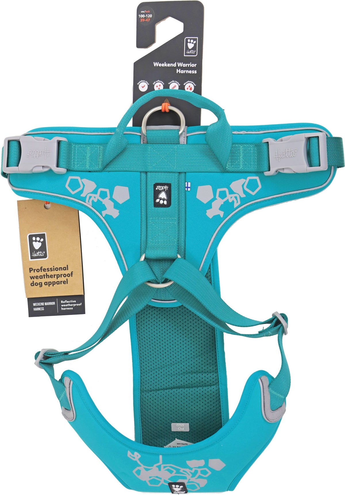 Hurtta Weekend Warrior harness peacock, 100-120 cm. 934109