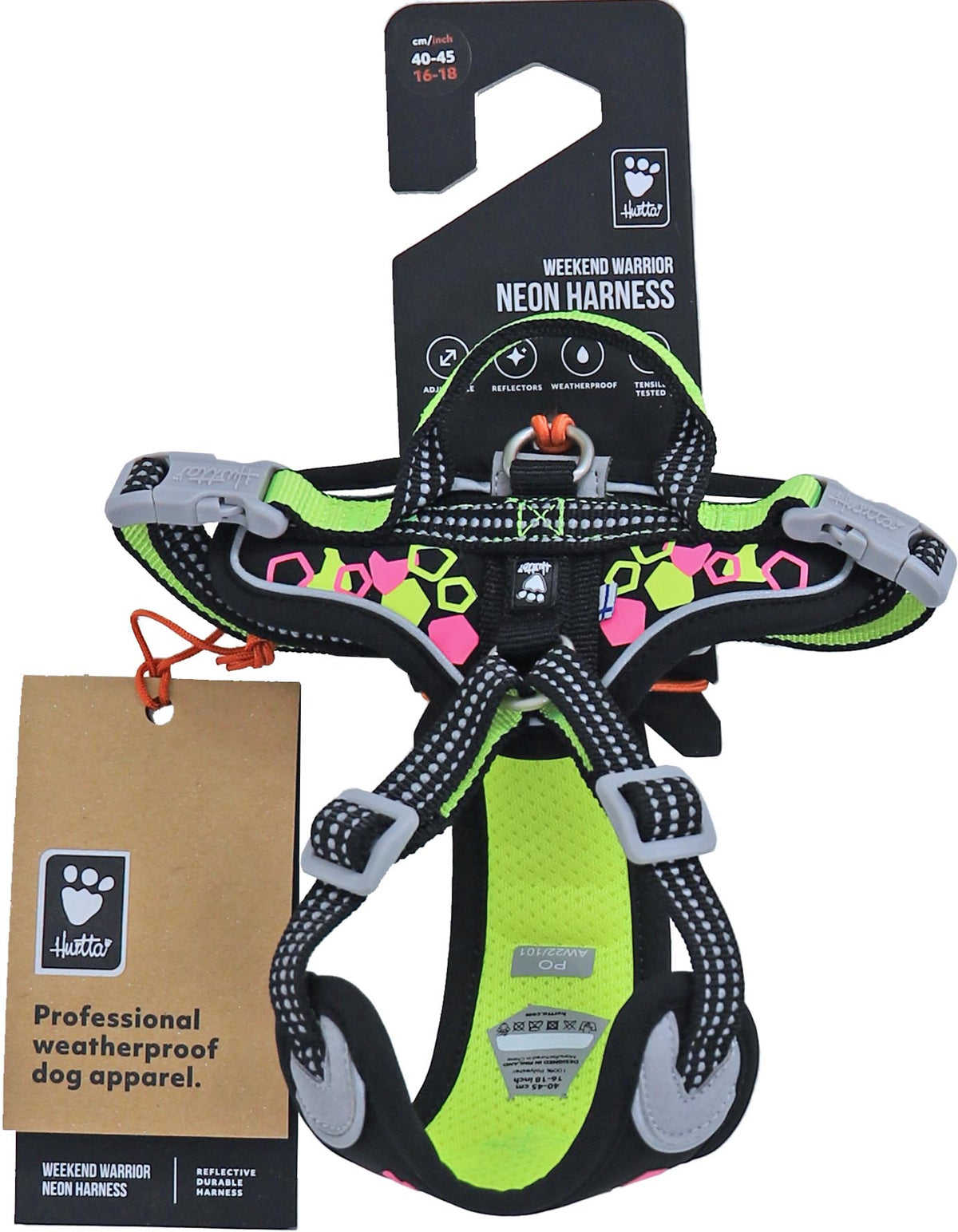 Hurtta Weekend Warrior harness neon licorice, 40-45 cm. 934189