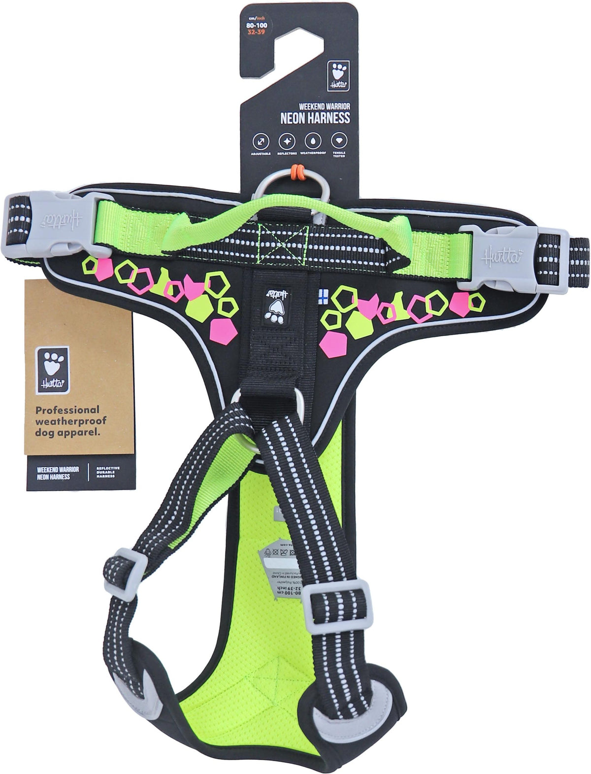 Hurtta Weekend Warrior harness neon licorice, 80-100 cm. 934192