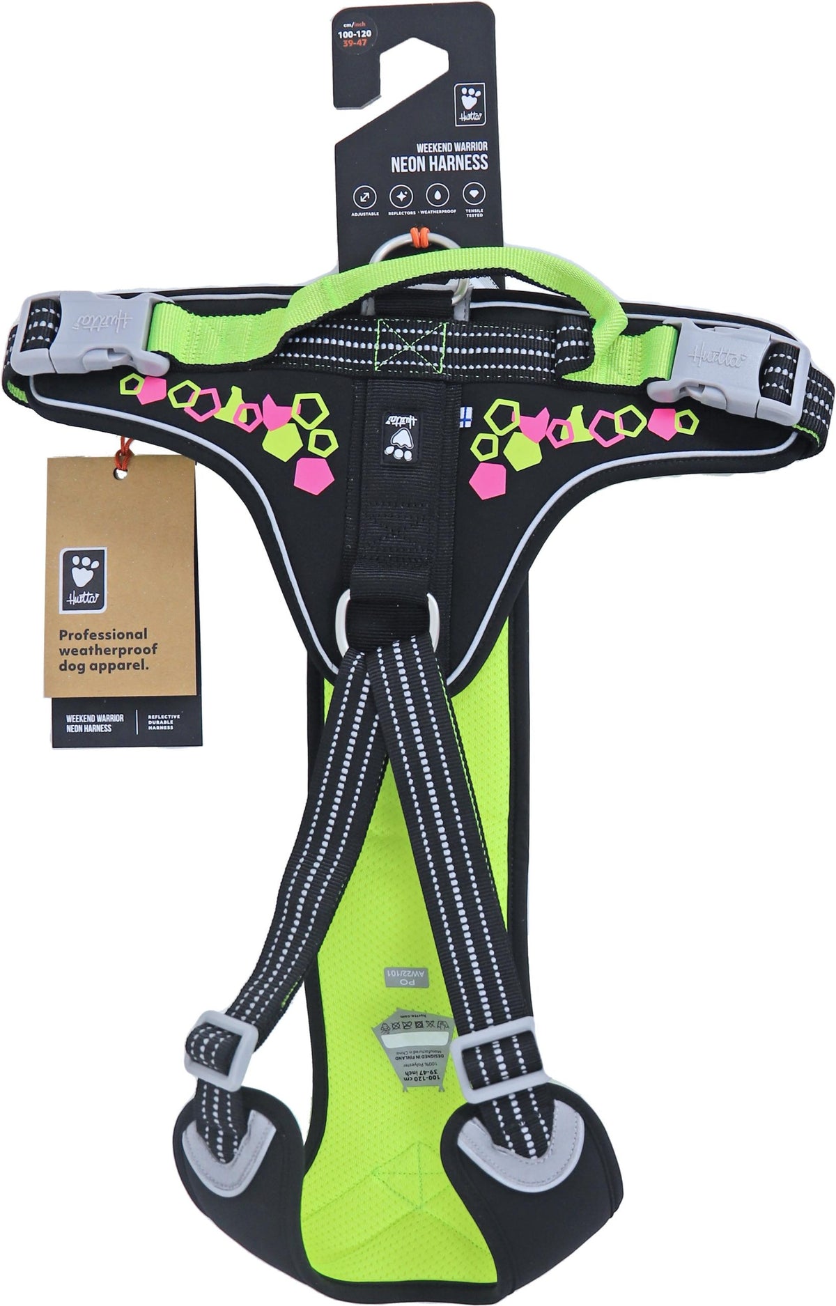 Hurtta Weekend Warrior harness neon licorice, 100-120 cm. 934193