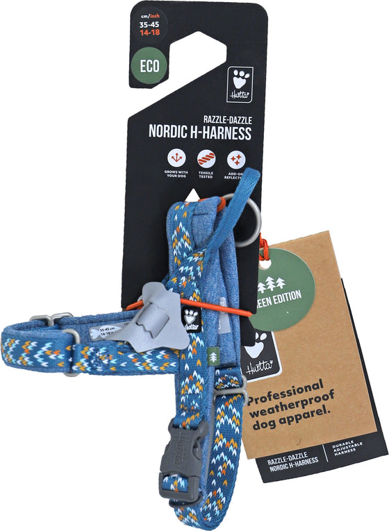 Hurtta Razzle Dazzle H-harness bilberry, 35-45 cm. 933922