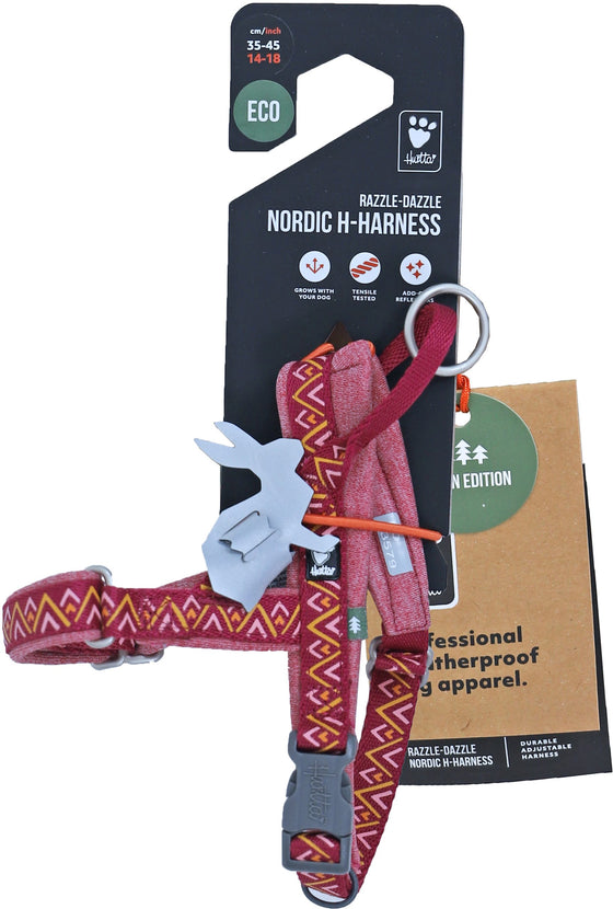 Hurtta Razzle Dazzle H-harness beetroot, 35-45 cm. 933899