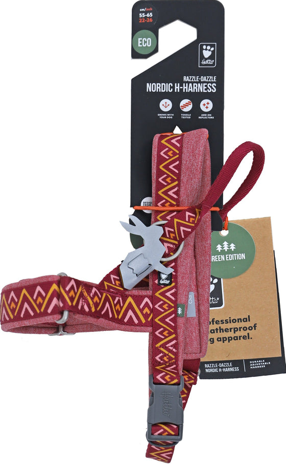 Hurtta Razzle Dazzle H-harness beetroot, 55-65 cm. 933901