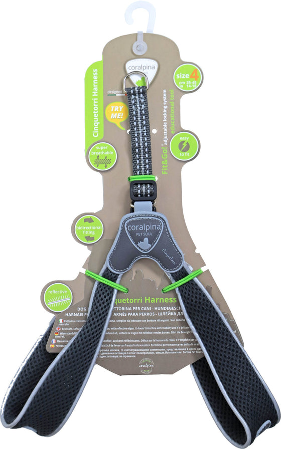 Coralpina harness Cinquetorri zwart, maat 4. C100BG040