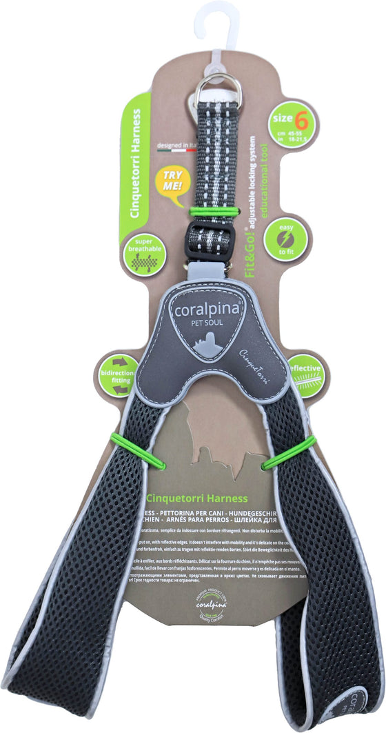 Coralpina harness Cinquetorri zwart, maat 6. C100BG060