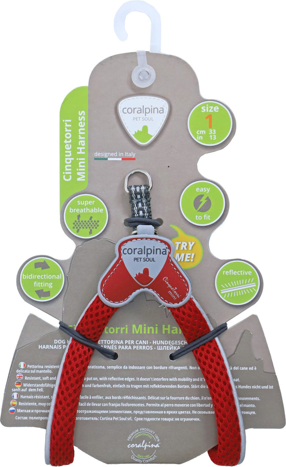 Coralpina harness Cinquetorri mini, rood M1. C111DB010